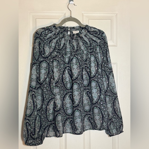 J. Crew Factory Tops - J. Crew Factory Women’s Paisley Ruched Neck Blouse Size XXL